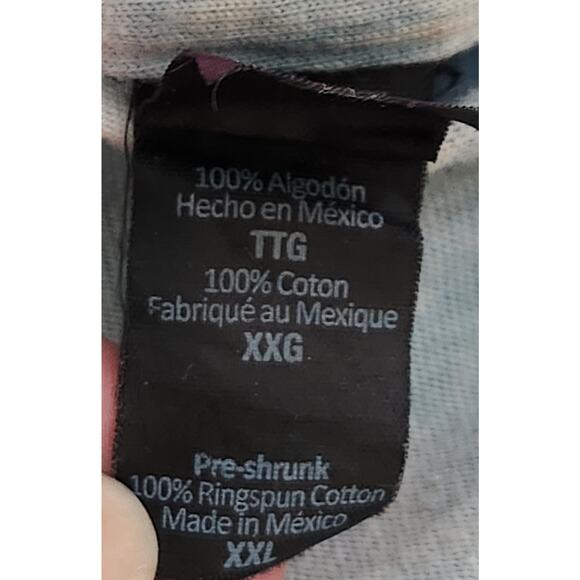 Tultex Blue Green Tie Dye Three Eleven Summer of 18 Tour Graphic Shirt XXG - Picture 4 of 5